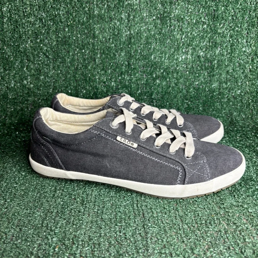NEW Taos Star Canvas Lace Up Comfort Walking Sneakers Black Womens Size 9.5 Wide